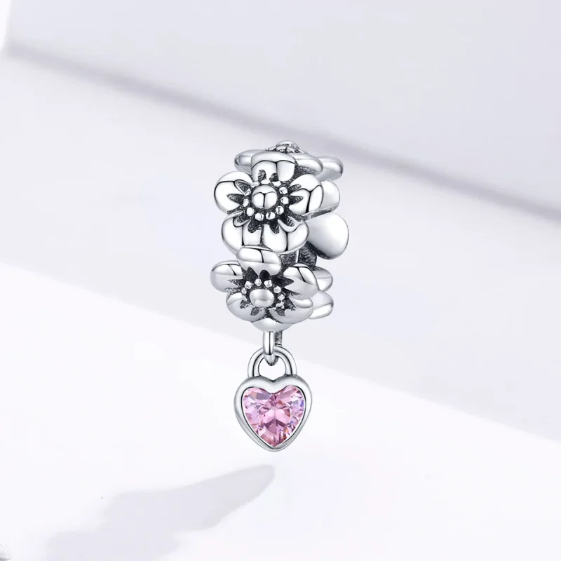 (kép) PANDORA típusú szerelem virág charm - SCC1485 - Megtekintés 2