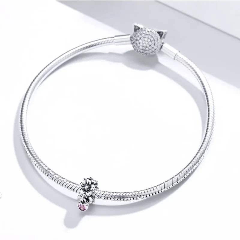 (kép) PANDORA típusú szerelem virág charm - SCC1485 - Megtekintés 3