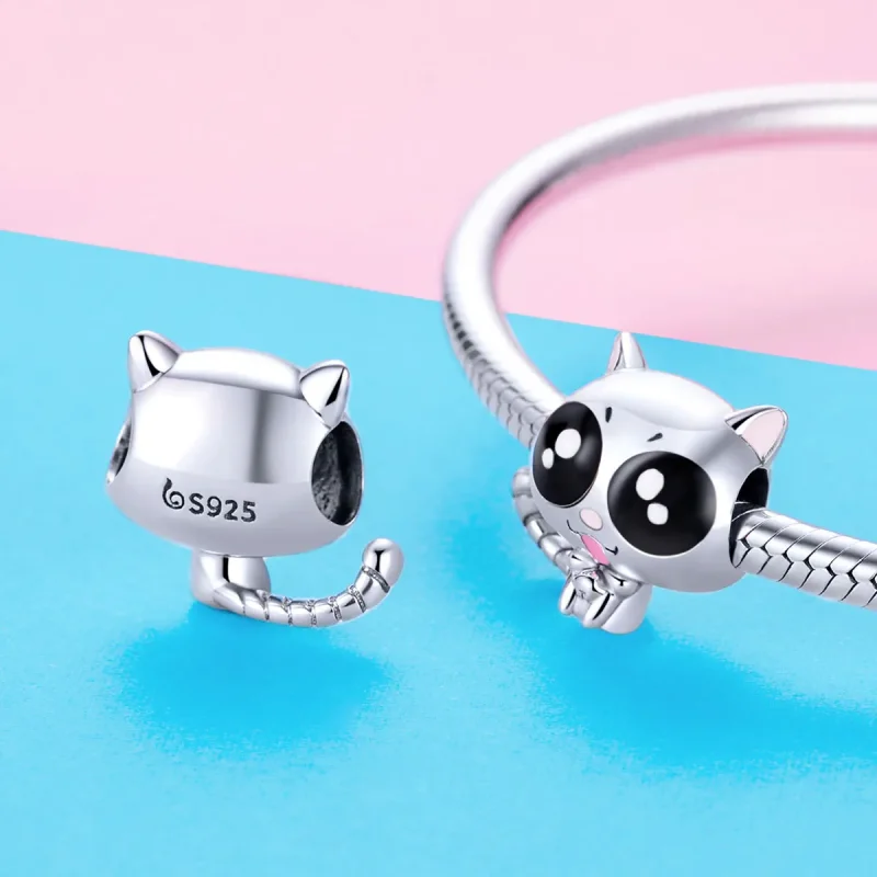 (kép) PANDORA típusú szerencsés cica macska charm - BSC055 - Megtekintés 3