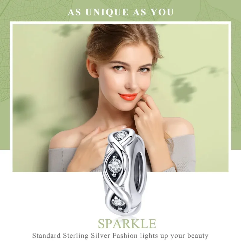 (kép) PANDORA típusú szikra spacer charm - SCC1153 - Megtekintés 2