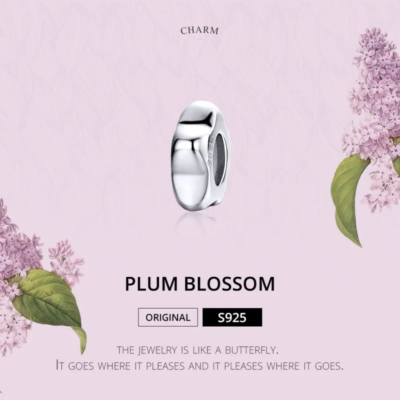 (kép) PANDORA típusú szilva virág spacer charm - SCC1168 - Megtekintés 2