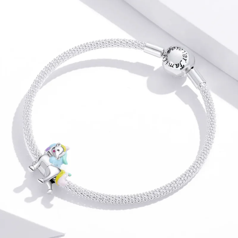 (kép) PANDORA típusú szivárvány egyszarvú charm - SCC1500 - Megtekintés 2