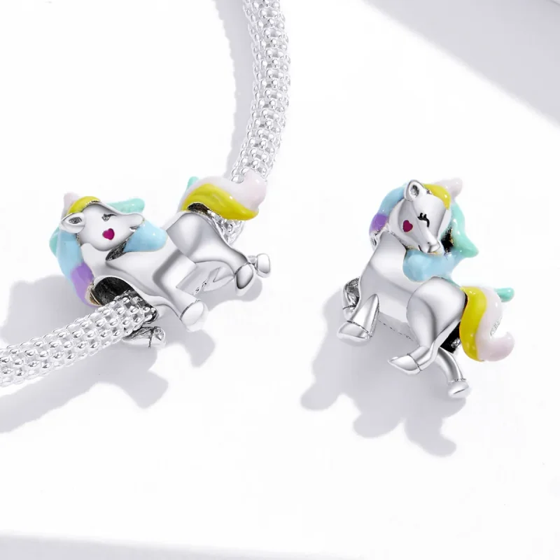 (kép) PANDORA típusú szivárvány egyszarvú charm - SCC1500 - Megtekintés 4