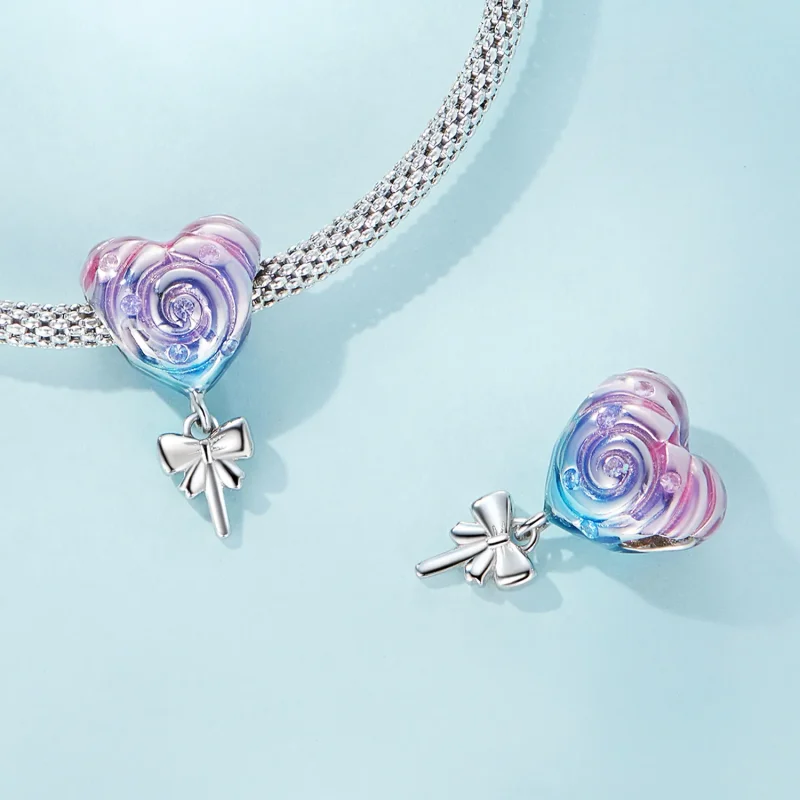 (kép) PANDORA típusú Szivárvány nyalóka Charm - SCC2391 - Megtekintés 4