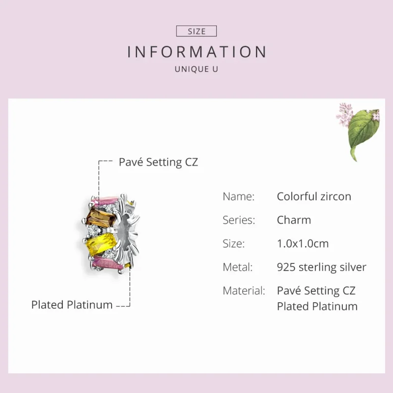 (kép) PANDORA típusú színes cirkónium spacer charm - SCC1182 - Megtekintés 3