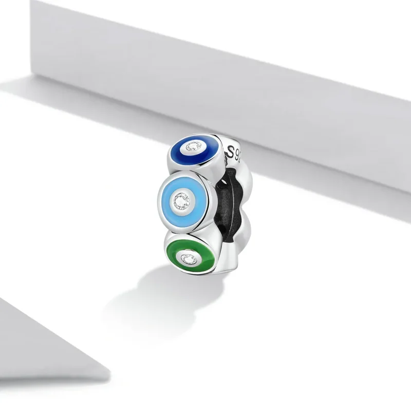 (kép) PANDORA típusú Színes démonszem spacer charm - SCC2129 - Megtekintés 2