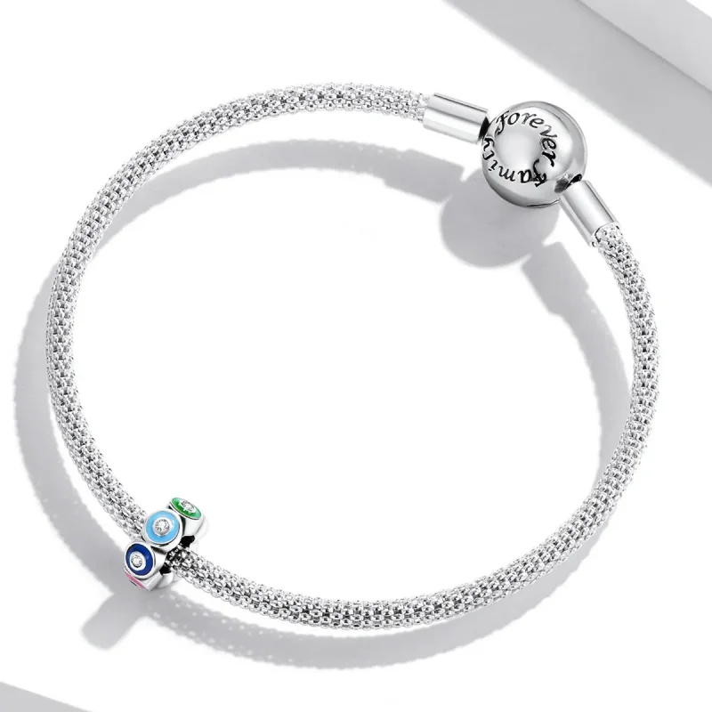 (kép) PANDORA típusú Színes démonszem spacer charm - SCC2129 - Megtekintés 3