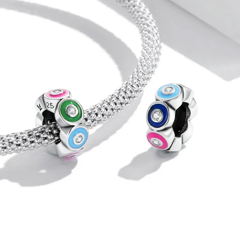 (kép) PANDORA típusú Színes démonszem spacer charm - SCC2129 - Megtekintés 4