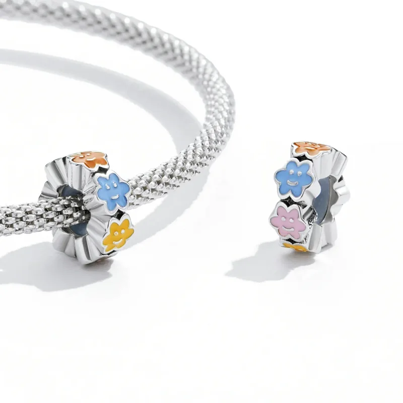 (kép) PANDORA típusú Színes felhő mosolygós arc Charm - SCC2188 - Megtekintés 3