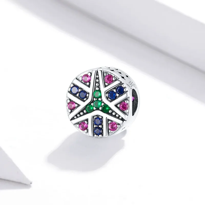 (kép) PANDORA típusú színes lucky star charm - SCC1683 - Megtekintés 2