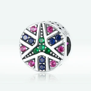 (kép) PANDORA típusú színes lucky star charm - SCC1683