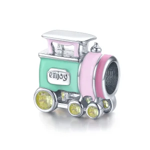 PANDORA típusú színes vonat charm - BSC289 (kép) PANDORA típusú színes vonat charm - BSC289