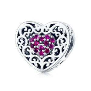 (kép) PANDORA típusú szív charm - SCC1109