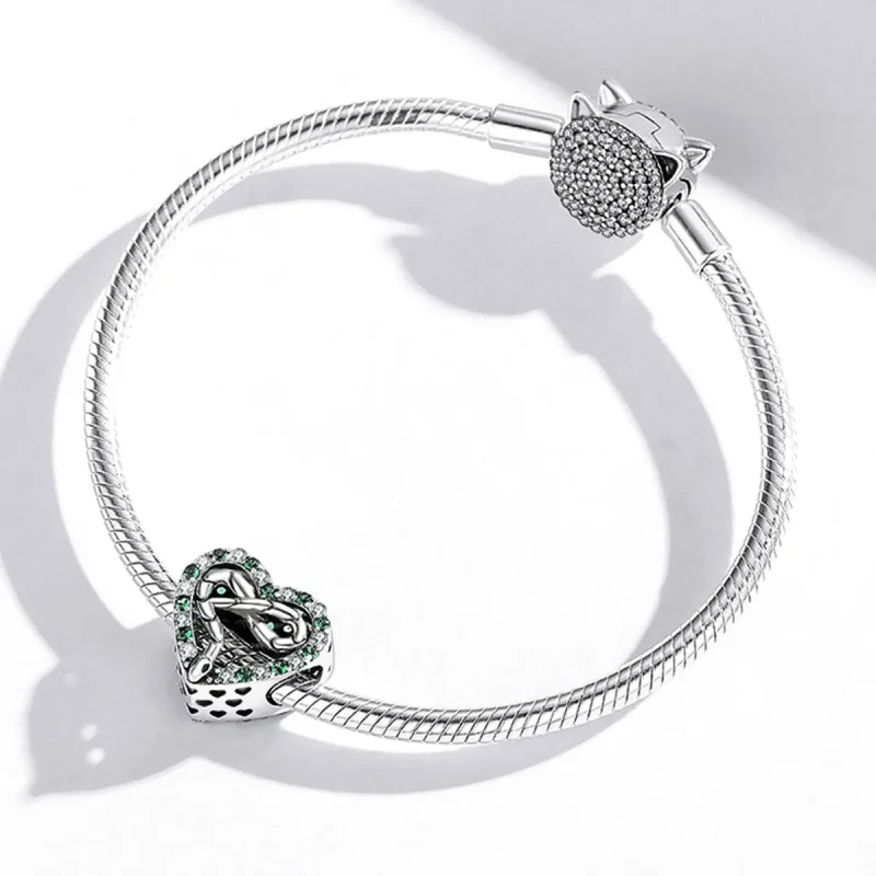 (kép) PANDORA típusú Szív kígyó Charm - BSC507 - Megtekintés 4