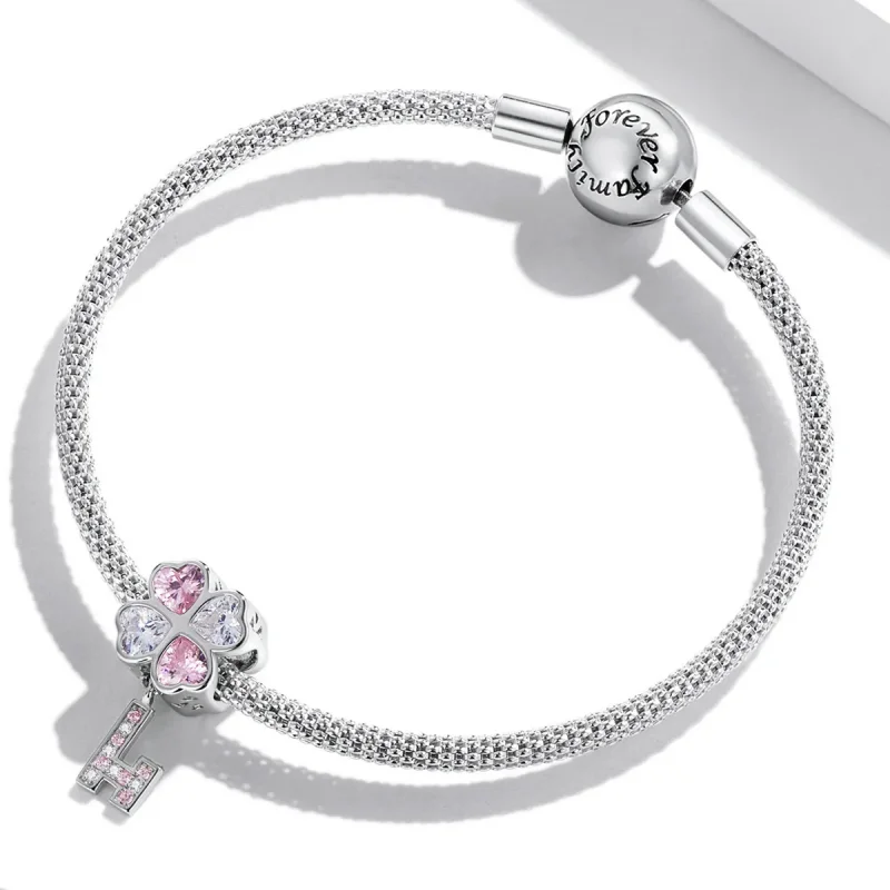 (kép) PANDORA típusú Szív lóhere kulcs Charm - SCC2123 - Megtekintés 3