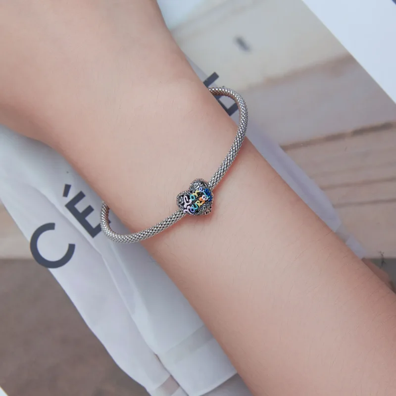 (kép) PANDORA típusú Szív minta Charm - SCC2354 - Megtekintés 5