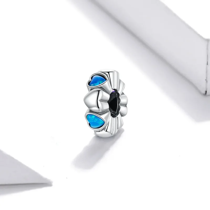(kép) PANDORA típusú Szív Opál spacer charm - BSC435 - Megtekintés 2