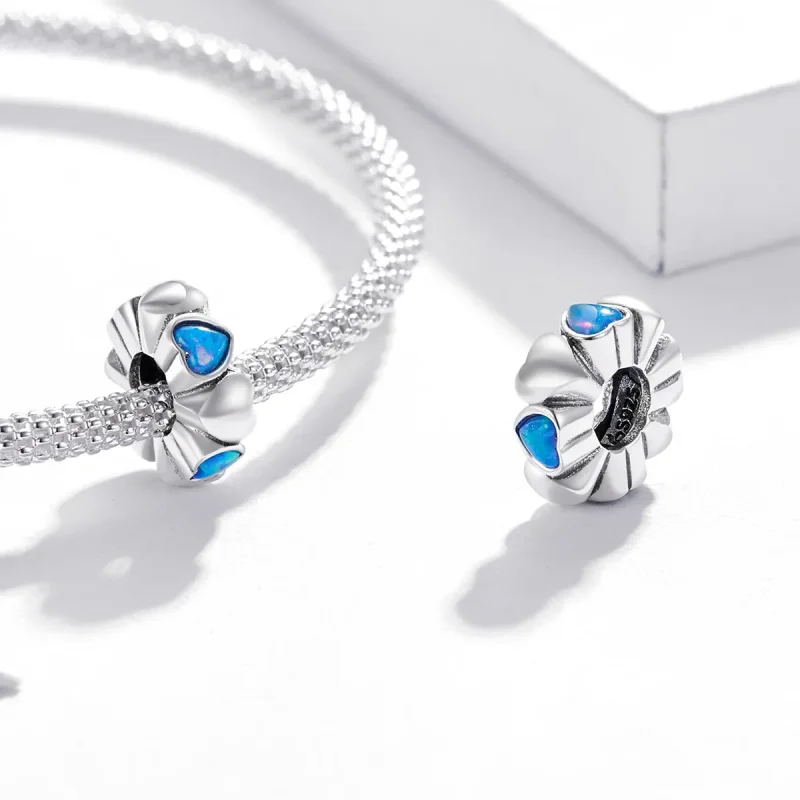 (kép) PANDORA típusú Szív Opál spacer charm - BSC435 - Megtekintés 4
