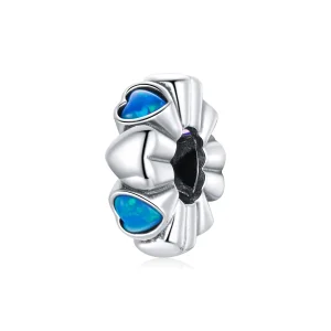 (kép) PANDORA típusú Szív Opál spacer charm - BSC435