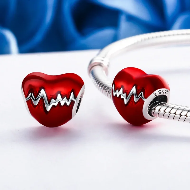 (kép) PANDORA típusú szívdobbanás charm - SCC249 - Megtekintés 5