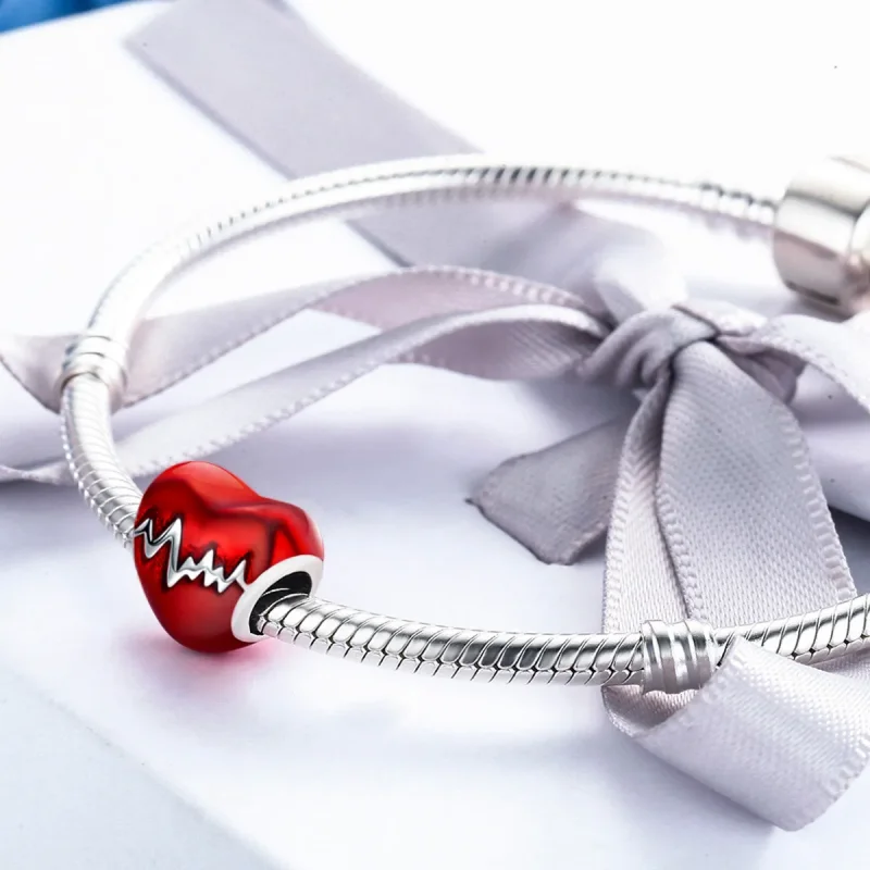 (kép) PANDORA típusú szívdobbanás charm - SCC249 - Megtekintés 6