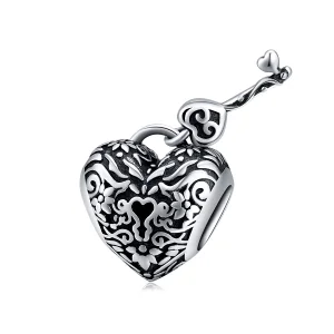 (kép) PANDORA típusú Szívzár Charm - SCC1447