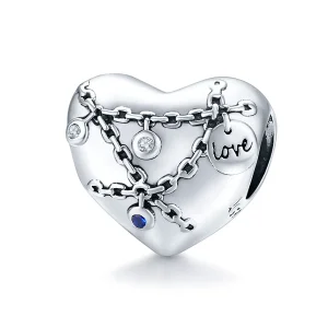 (kép) PANDORA típusú Szívzár Charm - SCC1538