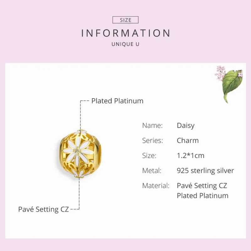 (kép) PANDORA típusú százszorszép charm - SCC1216 - Megtekintés 3