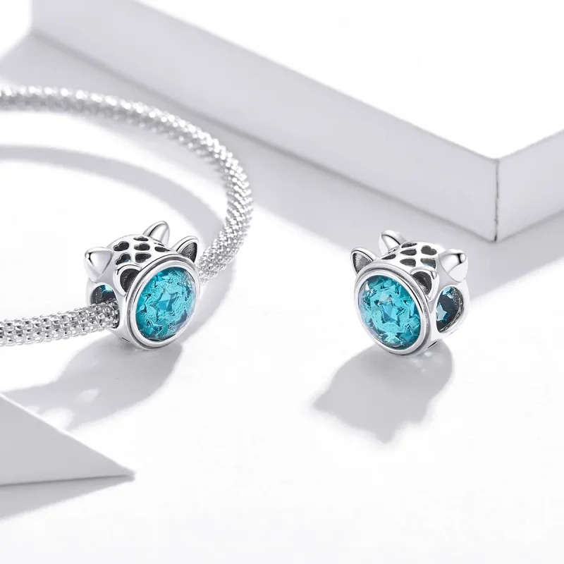 (kép) PANDORA típusú teal cat charm - SCC1800 - Megtekintés 4