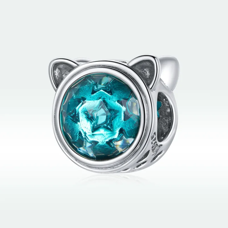 (kép) PANDORA típusú teal cat charm - SCC1800 - Megtekintés 5