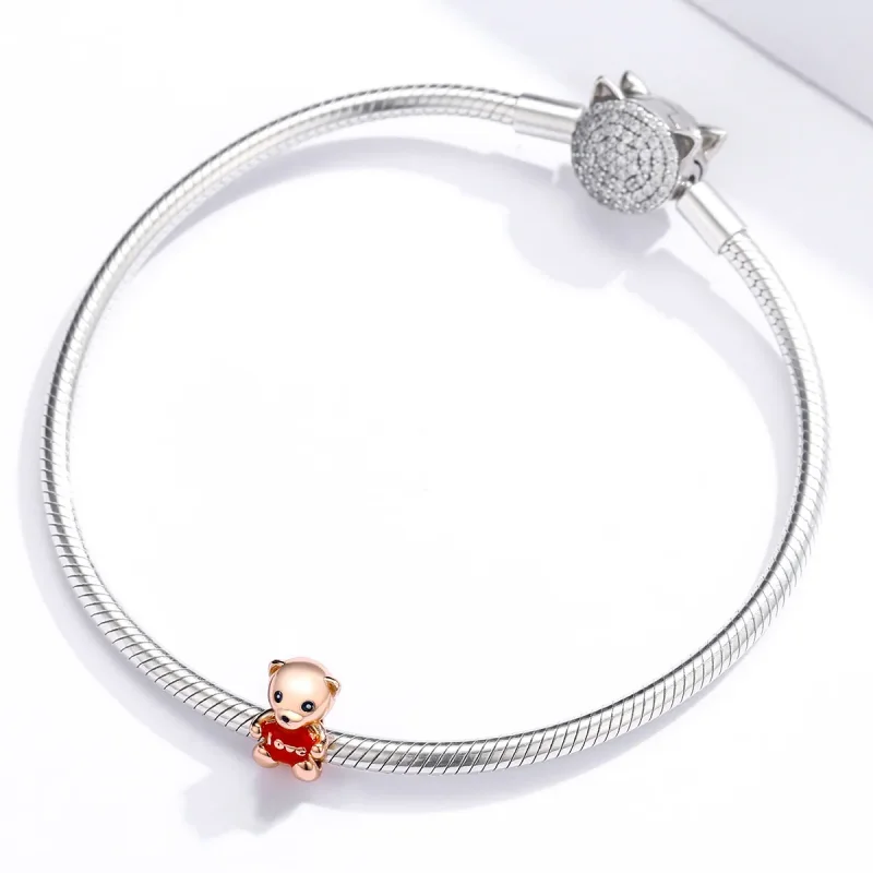 (kép) PANDORA típusú teddi maci charm - BSC228 - Megtekintés 3
