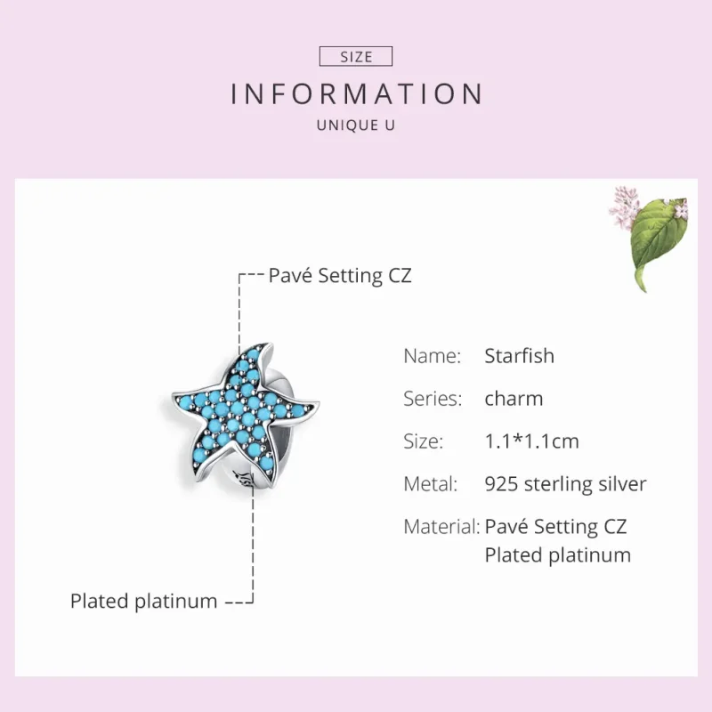 (kép) PANDORA típusú tengeri csillag charm - SCC1313 - Megtekintés 3