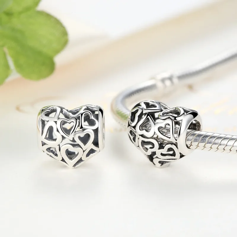 (kép) PANDORA típusú áttört szívek charm - SCC024 - Megtekintés 2