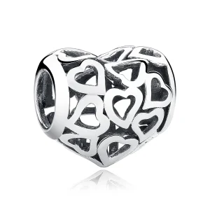 (kép) PANDORA típusú áttört szívek charm - SCC024