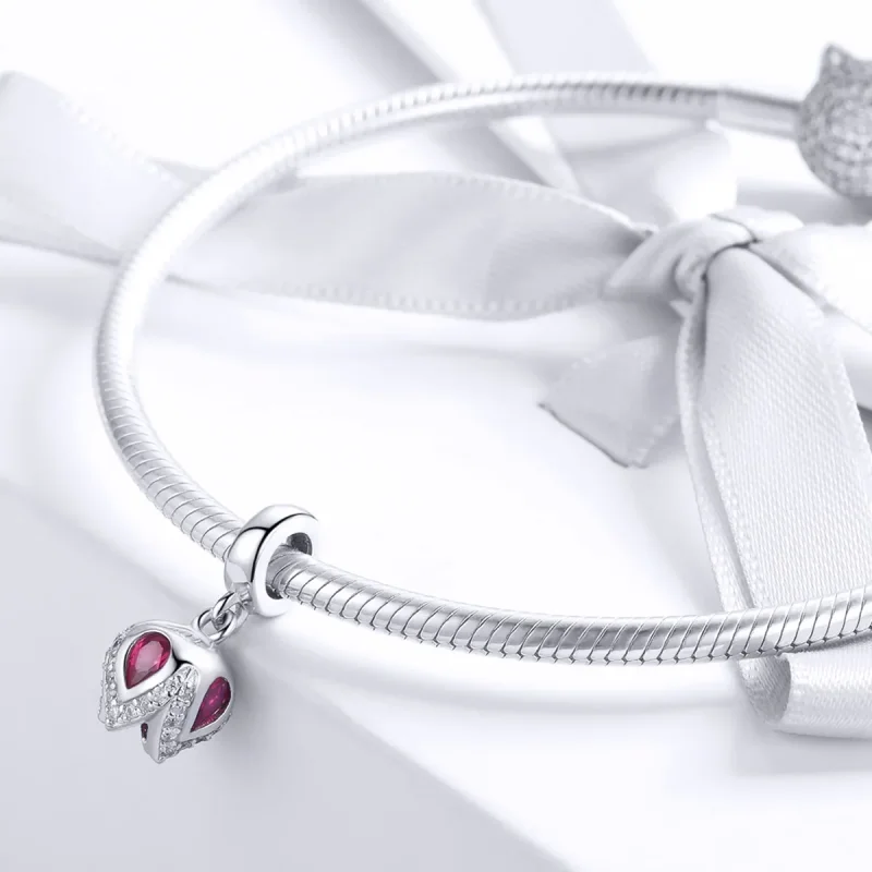 (kép) PANDORA típusú tulipán sztori függő charm - SCC1027 - Megtekintés 3