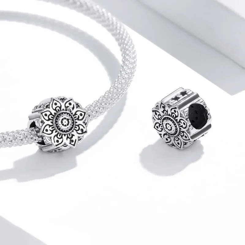 (kép) PANDORA típusú vintage lotus charm - SCC1823 - Megtekintés 4