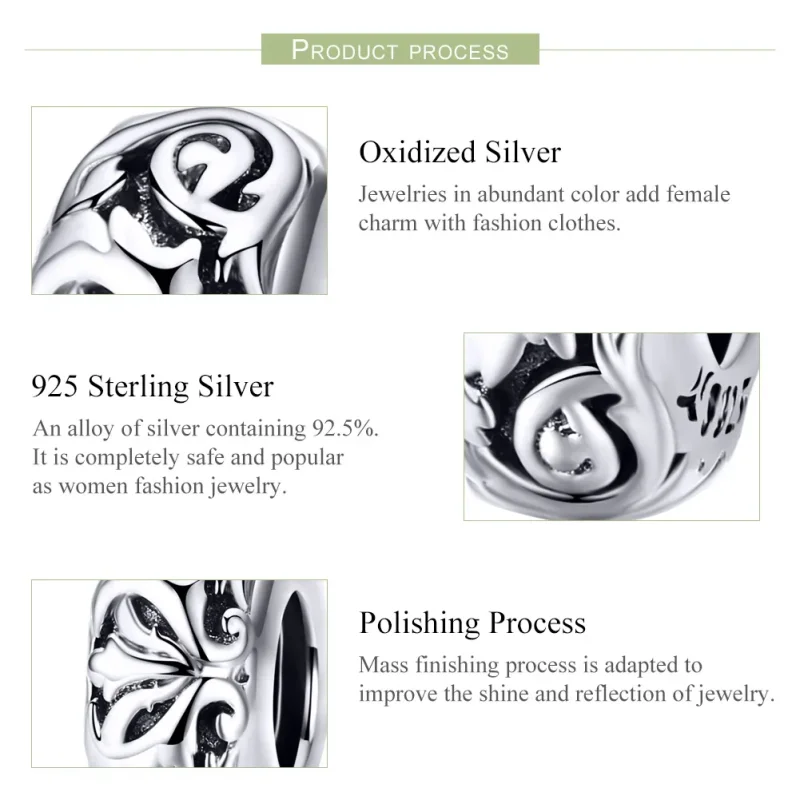 (kép) PANDORA típusú vintage virág spacer charm - SCC1139 - Megtekintés 5