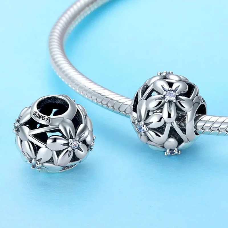 (kép) PANDORA típusú virág alakja charm - SCC729 - Megtekintés 2