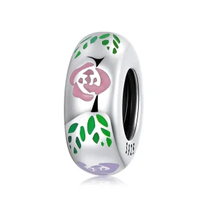 (kép) PANDORA típusú Virág firka Charm - BSC596