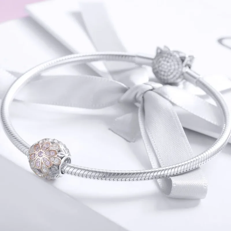 (kép) PANDORA típusú virágok charm - SCC922 - Megtekintés 3