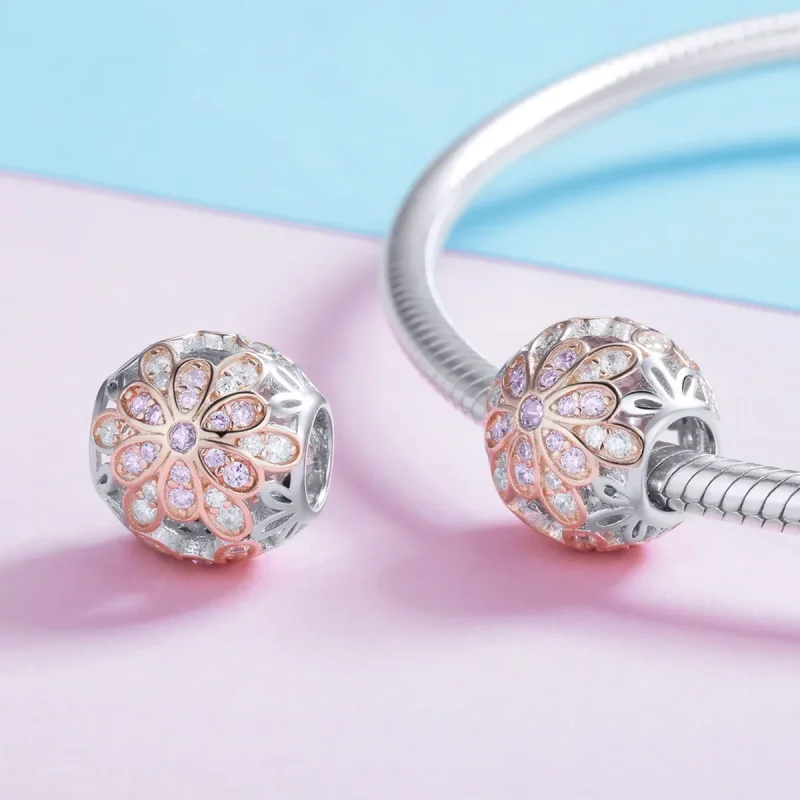 (kép) PANDORA típusú virágok charm - SCC922 - Megtekintés 4