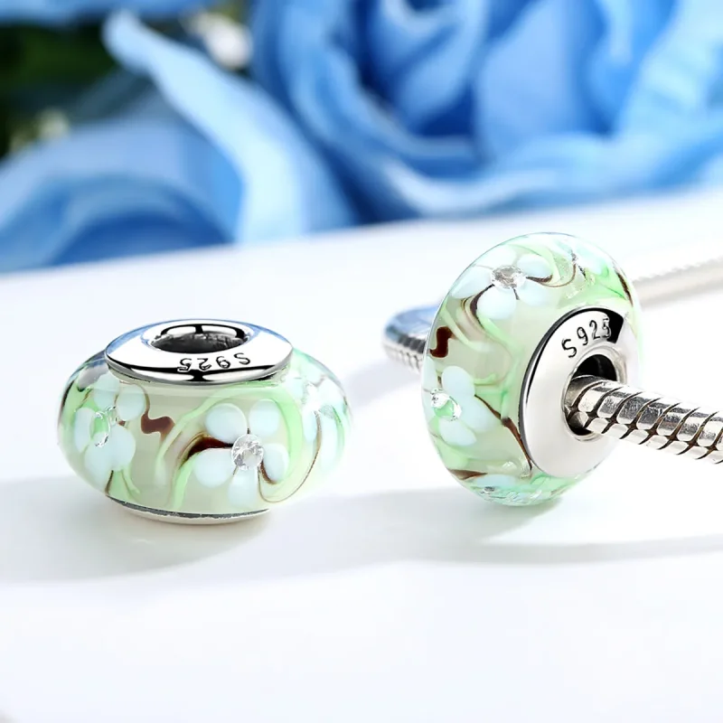 (kép) PANDORA típusú Virágok Murano üveg Charm - SCZ020 - Megtekintés 3