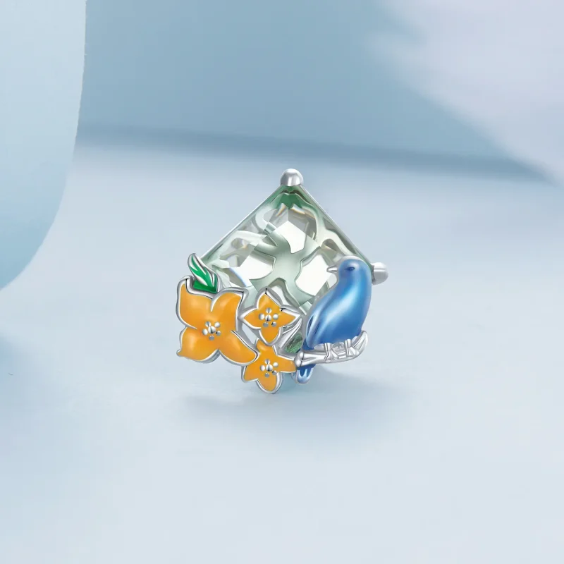 (kép) PANDORA típusú Virágok és madarak Charm - BSC646 - Megtekintés 2