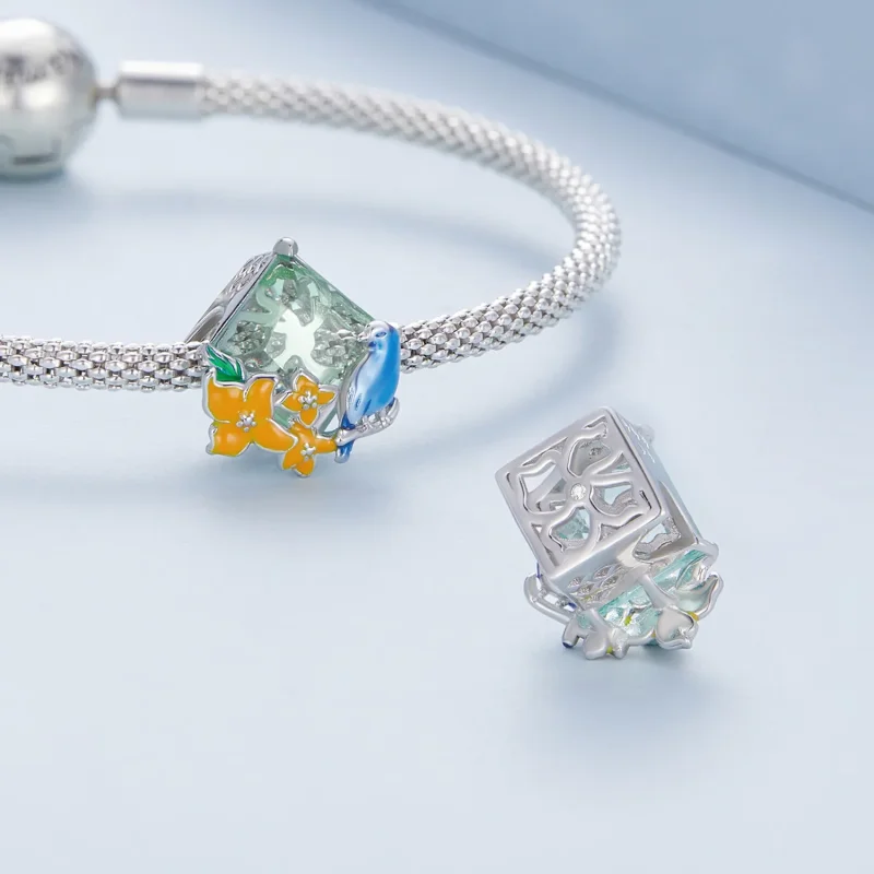 (kép) PANDORA típusú Virágok és madarak Charm - BSC646 - Megtekintés 5