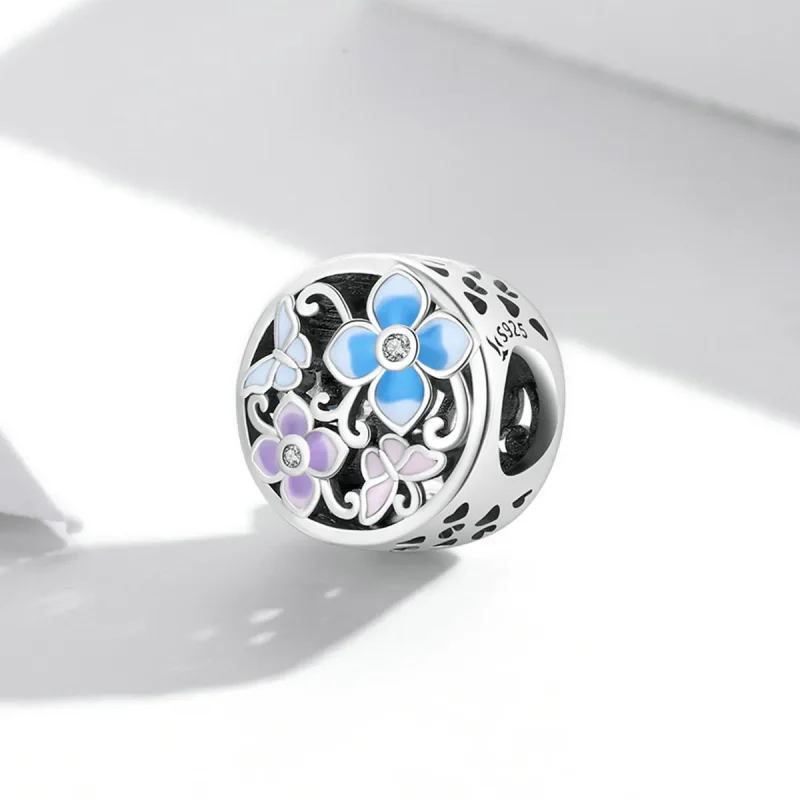(kép) PANDORA típusú Virágok és pillangók Charm - SCC2061 - Megtekintés 2