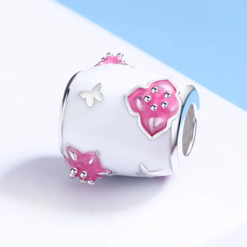 (kép) PANDORA típusú Virágok és pillangók Charm - SCC446 - Megtekintés 3
