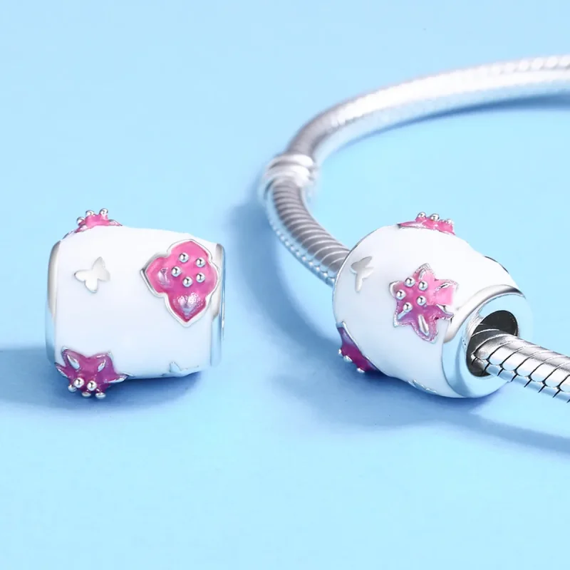 (kép) PANDORA típusú Virágok és pillangók Charm - SCC446 - Megtekintés 5