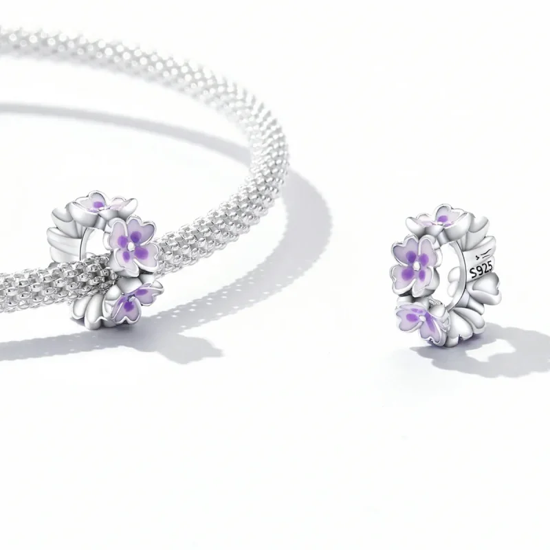 (kép) PANDORA típusú Virágok spacer charm - SCC2212 - Megtekintés 4