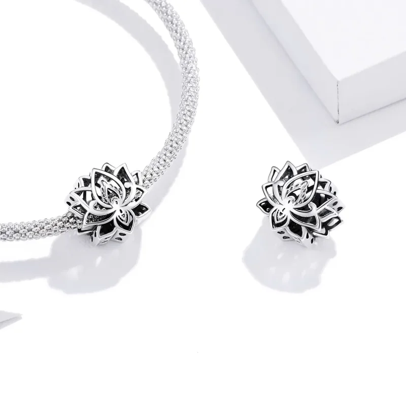 (kép) PANDORA típusú virágzó lótusz charm - SCC1724 - Megtekintés 4