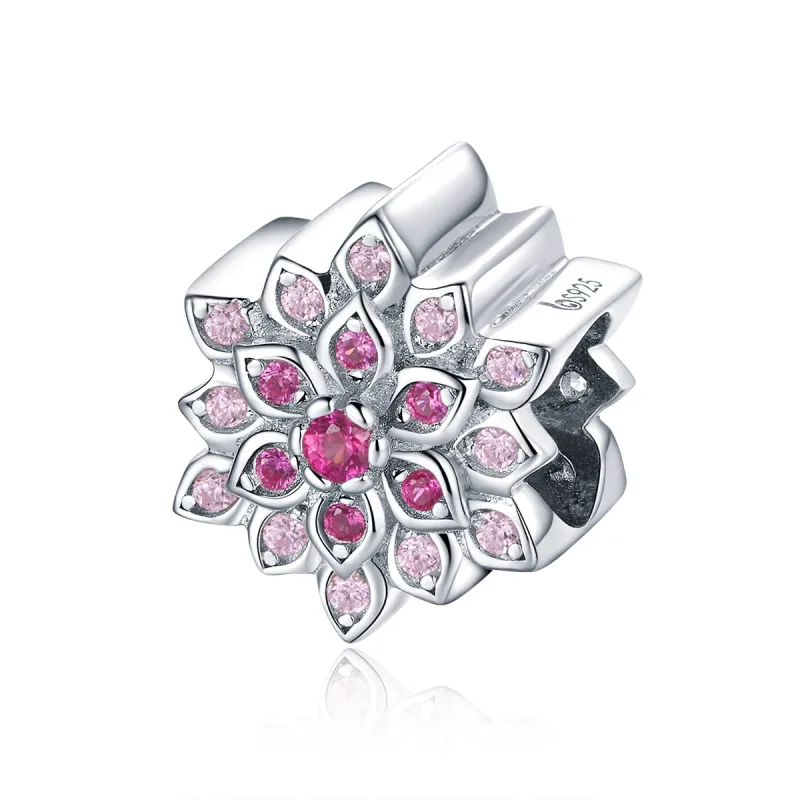 (kép) PANDORA típusú vörös lótusz charm - BSC038